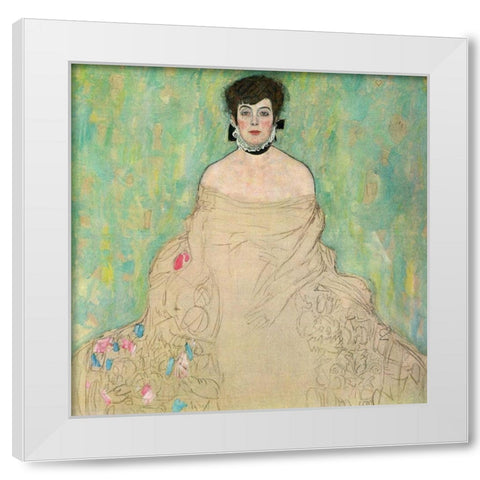 Portrait of Amalie Zuckerkandl, 1917-1918 White Modern Wood Framed Art Print by Klimt, Gustav