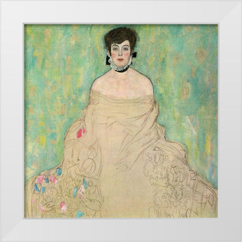 Portrait of Amalie Zuckerkandl, 1917-1918 White Modern Wood Framed Art Print by Klimt, Gustav