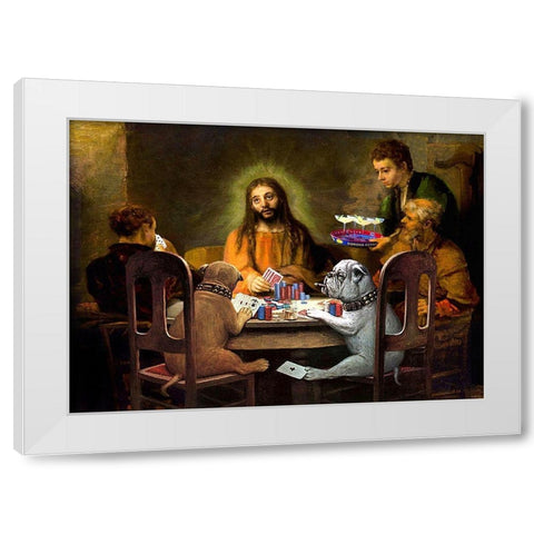 Dogs Going to Hell White Modern Wood Framed Art Print by Kite, Barry