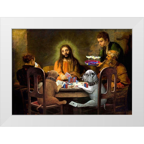 Dogs Going to Hell White Modern Wood Framed Art Print by Kite, Barry