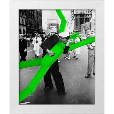 Inflatable Tube Man White Modern Wood Framed Art Print by Kite, Barry