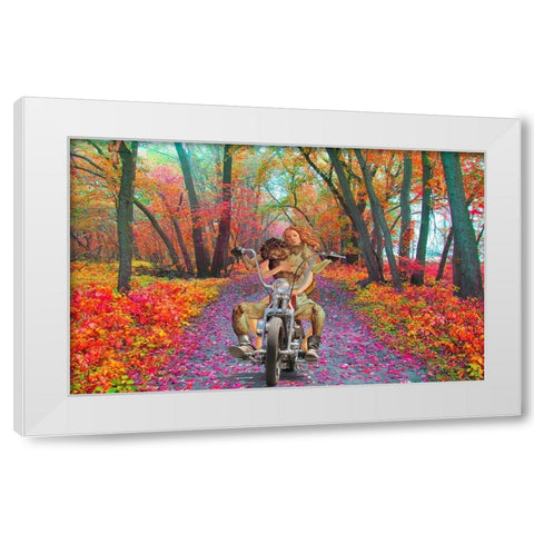 Jesus and His Bitch White Modern Wood Framed Art Print by Kite, Barry