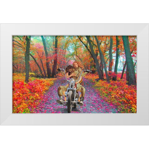 Jesus and His Bitch White Modern Wood Framed Art Print by Kite, Barry