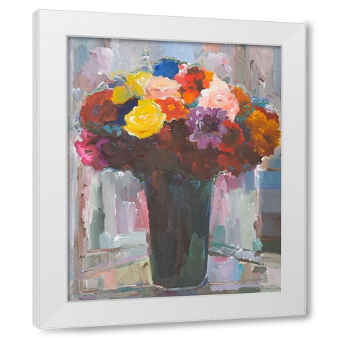 Abundant Bouquet White Modern Wood Framed Art Print by Khorasani, Hooshang