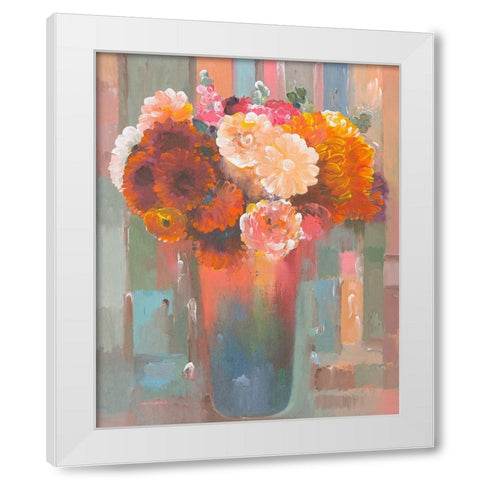 Sunset Bouquet White Modern Wood Framed Art Print by Khorasani, Hooshang
