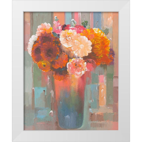 Sunset Bouquet White Modern Wood Framed Art Print by Khorasani, Hooshang