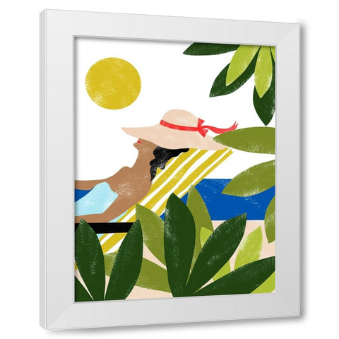 Sunbathing White Modern Wood Framed Art Print by Kopcik, Emily
