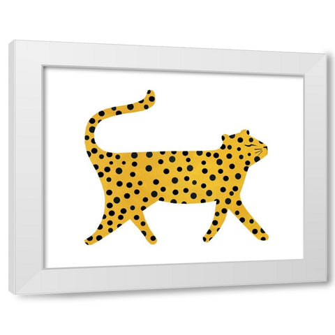 Cheetah White Modern Wood Framed Art Print by Kopcik, Emily
