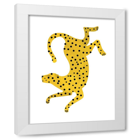 Dotted Cheetah White Modern Wood Framed Art Print by Kopcik, Emily