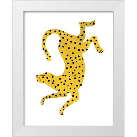 Dotted Cheetah White Modern Wood Framed Art Print by Kopcik, Emily