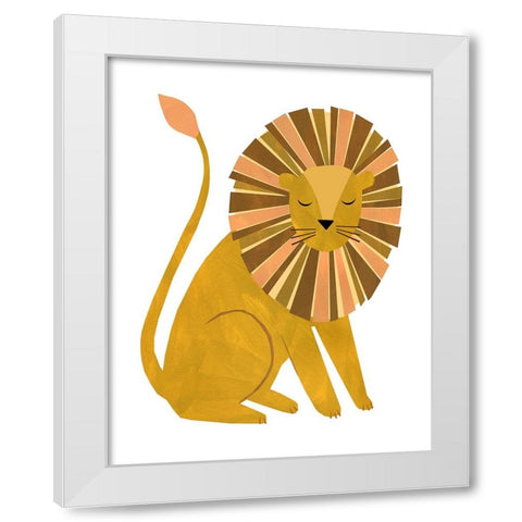 Lion White Modern Wood Framed Art Print by Kopcik, Emily