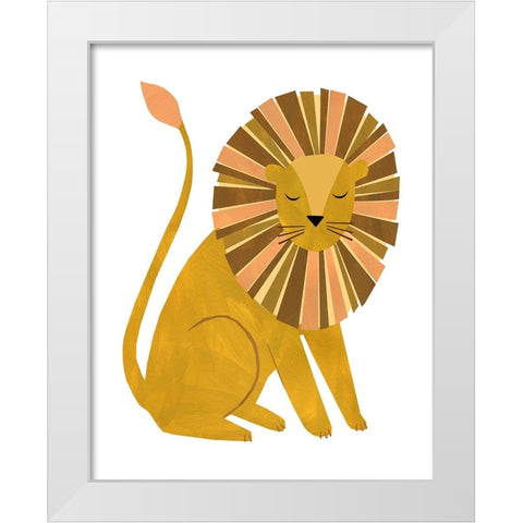 Lion White Modern Wood Framed Art Print by Kopcik, Emily