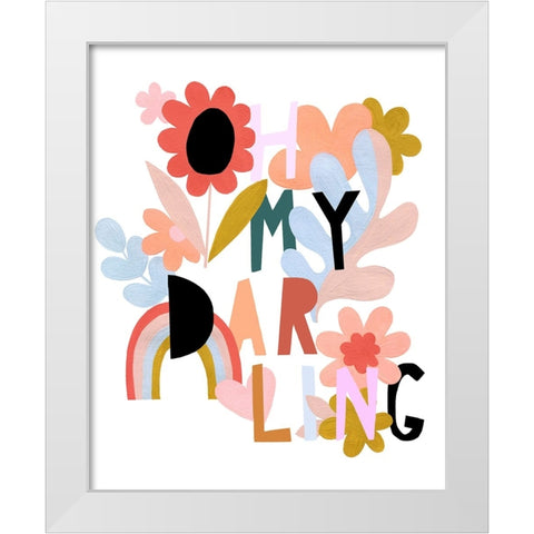 Oh My Darling White Modern Wood Framed Art Print by Kopcik, Emily