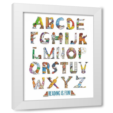 Reading Is Fun! White Modern Wood Framed Art Print by Keith, Doug