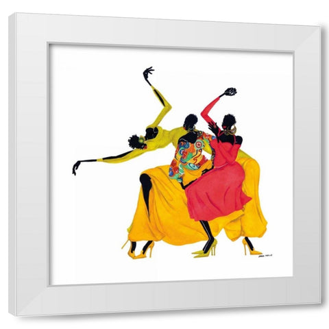 Go Sally Go! White Modern Wood Framed Art Print by Kelly, Shan