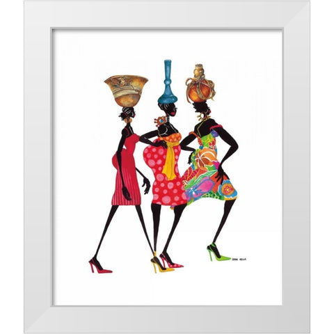 To Market White Modern Wood Framed Art Print by Kelly, Shan