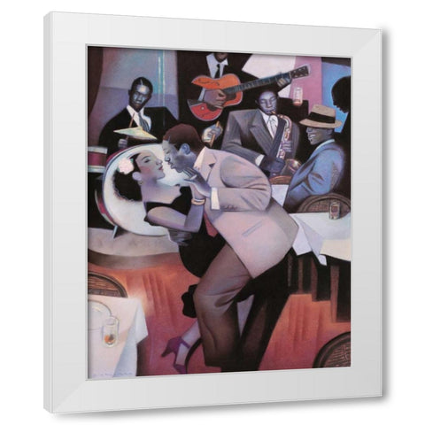 Harlem Nocturne White Modern Wood Framed Art Print by Kelley, Gary
