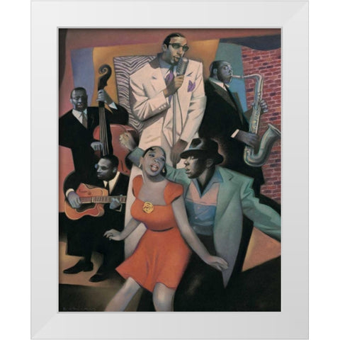 Club Zanzibar White Modern Wood Framed Art Print by Kelley, Gary