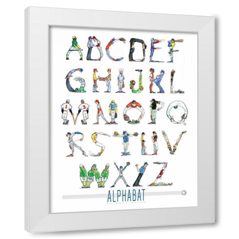 Alphabat White Modern Wood Framed Art Print by Keith, Doug