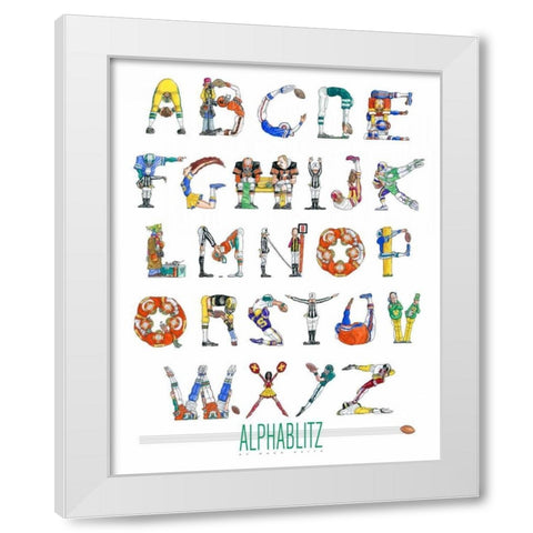 Alphablitz White Modern Wood Framed Art Print by Keith, Doug