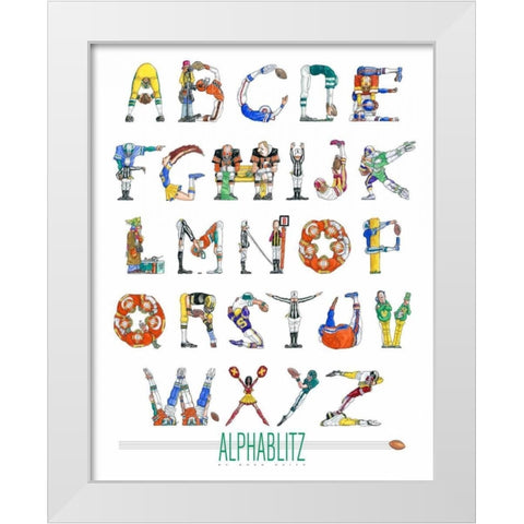 Alphablitz White Modern Wood Framed Art Print by Keith, Doug