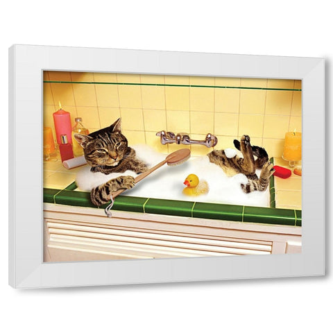 Kitchen Spa White Modern Wood Framed Art Print by Lund Roeser