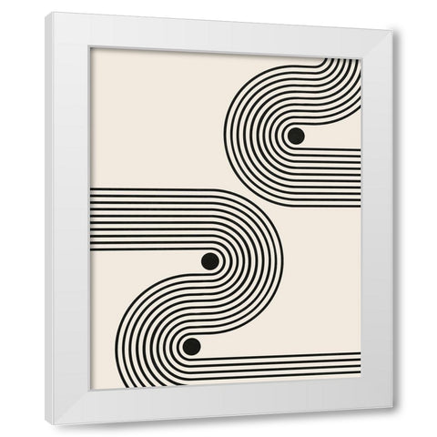 Rhythm White Modern Wood Framed Art Print by LivinLi