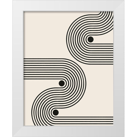 Rhythm White Modern Wood Framed Art Print by LivinLi