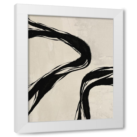 Waves White Modern Wood Framed Art Print by LivinLi