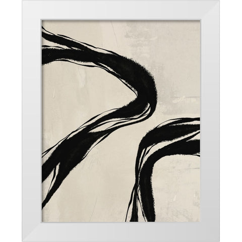 Waves White Modern Wood Framed Art Print by LivinLi