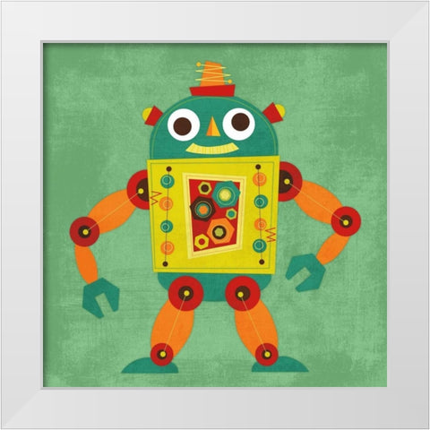 Robot 1 White Modern Wood Framed Art Print by Lee, Nancy
