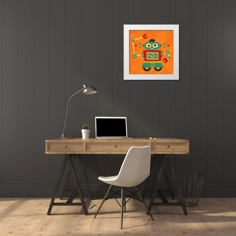 Robot 2 White Modern Wood Framed Art Print by Lee, Nancy