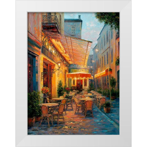 Cafe Van Gogh 2008 Arles France White Modern Wood Framed Art Print by Liu, Haixia