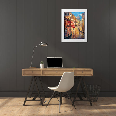 Montmartre Evening White Modern Wood Framed Art Print by Liu, Haixia