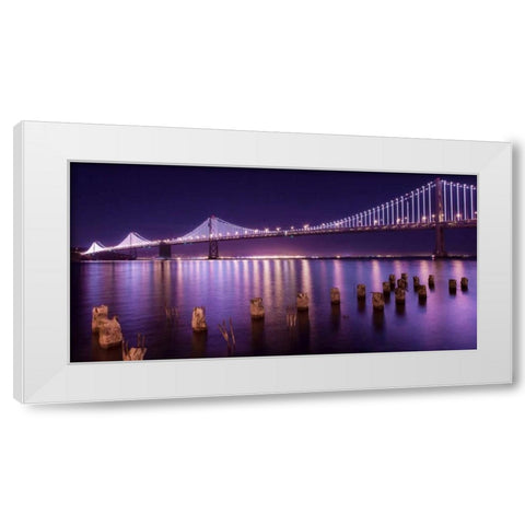 The Bay Lights White Modern Wood Framed Art Print by Linhares, Greg