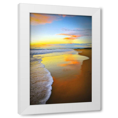 Beach Sunrise White Modern Wood Framed Art Print by Louise, Tracie