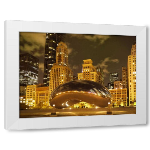 Bean at Night White Modern Wood Framed Art Print by Levant, Jessica