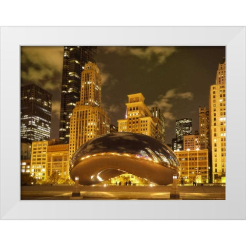 Bean at Night White Modern Wood Framed Art Print by Levant, Jessica