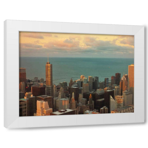Sunset in Chicago White Modern Wood Framed Art Print by Levant, Jessica