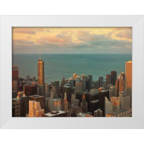 Sunset in Chicago White Modern Wood Framed Art Print by Levant, Jessica