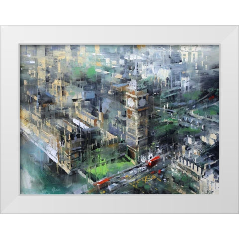 London Green - Big Ben White Modern Wood Framed Art Print by Lague, Mark