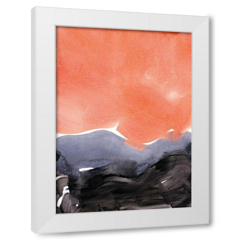 Orange Blue Graphite White Modern Wood Framed Art Print by Lehnhardt, Iris