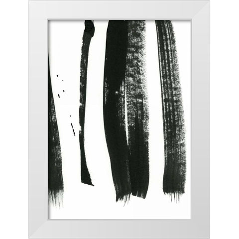 Black on White 3 White Modern Wood Framed Art Print by Lehnhardt, Iris