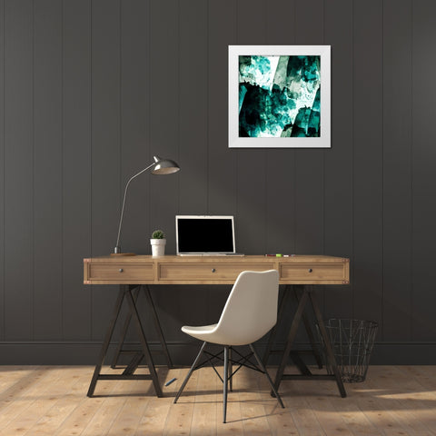 Emerald and Moss Green White Modern Wood Framed Art Print by Lehnhardt, Iris