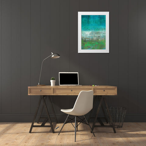 Green Oasis White Modern Wood Framed Art Print by Lehnhardt, Iris