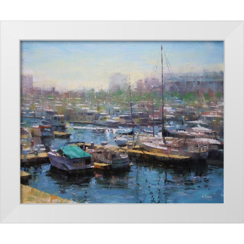 Chicago Harbor White Modern Wood Framed Art Print by Lague, Mark