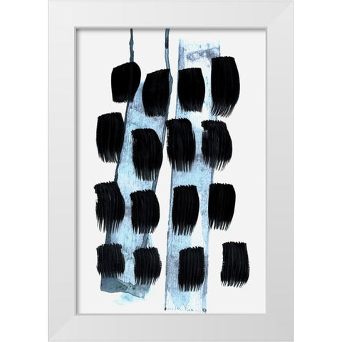 Black White Blue White Modern Wood Framed Art Print by Lehnhardt, Iris