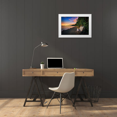 Watching the Dawn White Modern Wood Framed Art Print by Louise, Tracie
