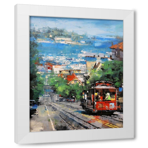Alcatraz White Modern Wood Framed Art Print by Lague, Mark