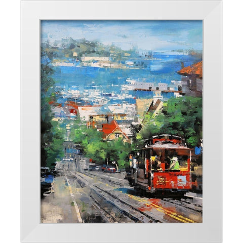 Alcatraz White Modern Wood Framed Art Print by Lague, Mark